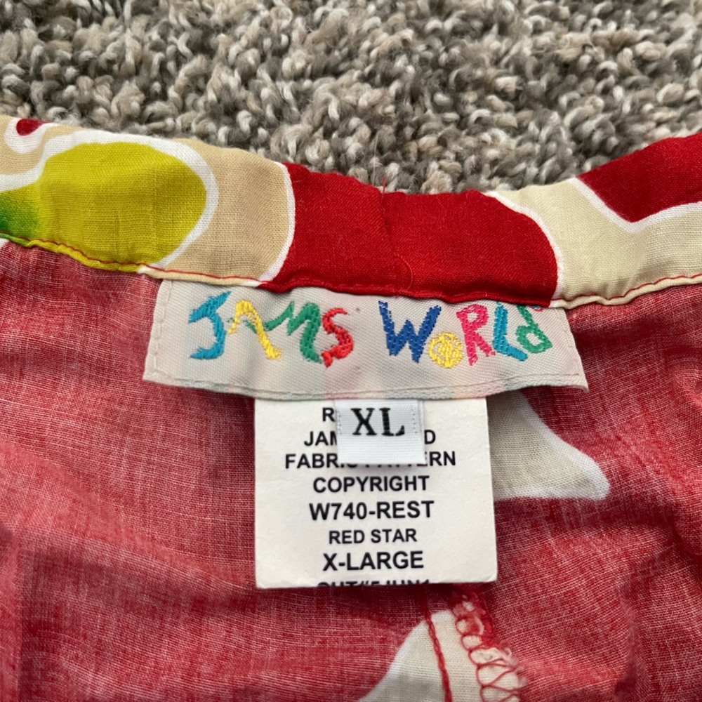 Women’s Vintage Jams World Red Star Floral Pants Size XL - Picture 4 of 6